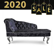 Rafaela modern glam tufted velvet chaise lounge with scrolled backrest, dark teal and dark brown. Black Crushed Velvet Buttoned Chesterfield Tufted Chaise Lounge Sofa Acent Chair 209 99 Picclick Uk