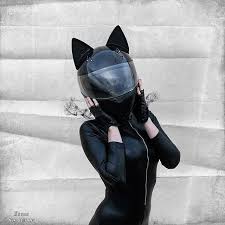 Motorcycle grey illustration with vinous bike on road and headline born to. Neko Helmet Aka Cat Ears Helmet 58 Jerome Gadal Pctr Up