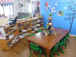 The Work Table In The Art Area At Pied Piper Preschool Classroom Design Childcare Environments Classroom Layout