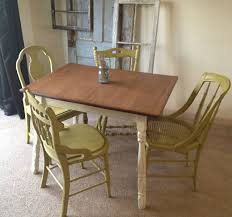 Vintage Small Kitchen Table Like The Cream Painted Legs With The Natural Wood Top Country Kitchen Tables Retro Kitchen Tables Vintage Dining Table