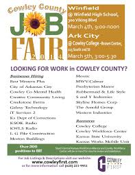 2014 Cowley County Job Fair March 04 2014 Winfield Ks March 05 2014 Ark City Ks County Jobs Job Fair Cowley