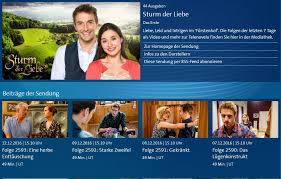 Sturm der liebe läuft montags bis freitags um 15:10 uhr im ersten und zählt neben rote rosen zu den aktuellen telenovelas der ard. Sturm Der Liebe Folgen In Der Mediathek Per Live Stream Als Download
