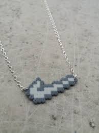 Nike Swoosh Pixel Art Necklace Silver Plated In 2020 Art Necklaces Necklace Pixel Art