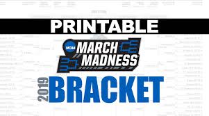 Printable Ncaa Tournament Bracket For March Madness 2019
