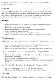 Recent graduates looking for teaching positions must focus on their academic achievements and the teaching philosophy they developed through student teaching experiences. Videographer Editor Resume Example Myperfectresume