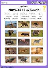Puedes hacer los ejercicios online o descargar la ficha como pdf. Nombra Animales Sabana Ficha Interactiva Animales Sabanas Fichas