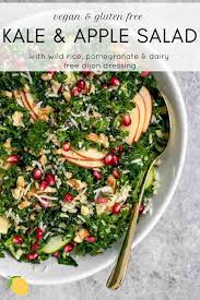Kale And Apple Salad With Honey Dijon Vinaigrette Recipe Vegan Salad Recipes Apple Salad Apple Salad Recipes