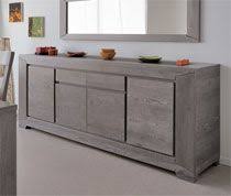 Buffet Bahut En Chene Gris Et Verre Gris 3 Ou 4 Portes Contemporain Jack M 094 Furniture Oak Sideboard Sideboard