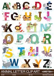 Collection of printable alphabet cliparts (36) individual printable clip art alphabet letters alphabet clipart black and white free Animal Alphabet Clipart Education And Learning Clip Art Etsy Lettering Alphabet Animal Letters Alphabet Letter Crafts