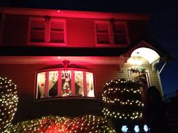I M So Happy With My Red Spotlight Christmas Outside Decoration Christmas Lights Outside Christmas Light Installation Christmas Lights