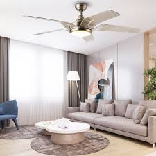 52 inch indoor brushed nickel ceiling fan with dimmable light kit and remote control, modern style, reversible motor, etl for living room, bedroom, basement, kitchen. 5 Blades 56 Stylish Indoor Ceiling Fan Brushed Nickel Led Light Kit Remote Walmart Com Walmart Com