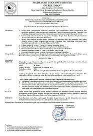 Operator madrasah harus mengunggah file scan sk operator madrasah dari madrasahnya untuk dilakukan verifikasi dan validasi oleh tim admin pusat. Contoh Sk Operator Madrasah Tsanawiyah Masnurul