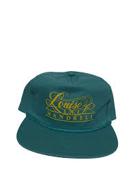 Vintage Puff Print LOUISE MANDRELL Green SnapBack Trucker Hat