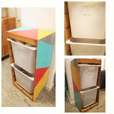 Ikea Trofast Hack I Painted And Adapted This Pine Storage As A Recycling Station For My New Home Ikea Trofast Recycling Storage Baby Room Colors