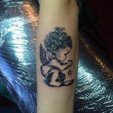 48 Inspirational Baby Tattoos For Parents Baby Tattoo Designs Baby Tattoos Angel Tattoo Designs