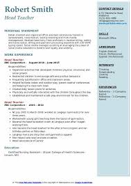In any job opportunity, a resume template is your gateway to eventually get a job interview. Head Teacher Resume Samples Qwikresume