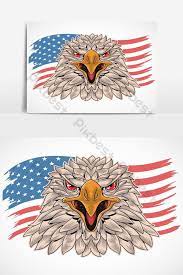 Elang Yang Tampak Keren Dengan Bendera Amerika Di Belakangnya Elemen Grafis Templat Eps Unduhan Gratis Pikbest