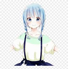 One thing that a lot of anime characters with blue hair have in common is that they have bold bangs and strong lines in their hair. Anime Freetoeedit Bluehair Pigtails Cute Girl Cute Anime Girl Blue Hair Hd Png Download 611x773 3066455 Pngfind
