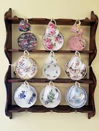 Cups & saucers are also fun when displayed on the wall or on a shelf. Collectibles Featuring English Tea Cups Saucers Collector S Spoons Displays Teacup Collection Of Nine Sets Wit Tea Display Tea Set Display Tea Cup Display
