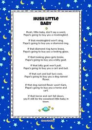 Hush Little Baby Nursery Rhymes Lyrics Nursery Songs Lyrics Kindergarten Songs