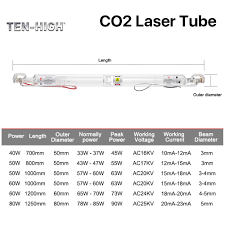 Ten High Ac110v Glass Laser Tube 80w Co2 1250mm Length 80mm Dia For 400x600mm 80w Laser Engraving And Cutting Machine