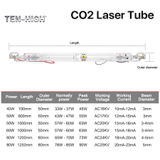 ten high ac110v glass laser tube 80w co2 1250mm length 80mm dia for 400x600mm 80w laser engraving and cutting machine