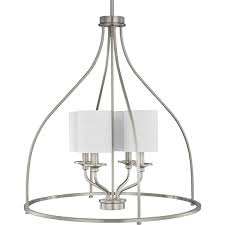Bonita Collection Four Light Brushed Nickel Foyer Chandelier P500285 009 Hubbell