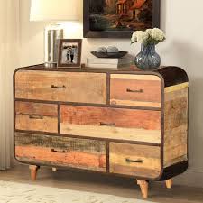 60 S Retro Rustic Industrial Reclaimed Wood Dresser With 6 Drawers Reclaimed Wood Furniture All Wood Furniture Farmhouse Furniture