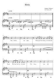 Join over 160,000 happy students worldwide. Imagine Dragons Birds Sheet Music For Piano With Letters Download Piano Vocal Sku Pvo0004104 At Note Store Com