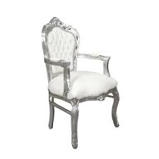 Tous nos meubles baroques sont en stock, votre chaise baroque sera livrée. Location Fauteuil Baroque Blanc Et Argent Pic Event