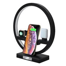 Modern usb bedside table lamp. 3 In 1 Table Desk Lamp Fast Qi Wireless Charger Dock Station For Apple Watch Airpods Iphone Buy At A Low Prices On Joom E Commerce Platform