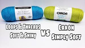 Caron (3 pack simply soft camo 100% acrylic soft snow camo white silver gray blend yarn for knitting crocheting medium #4. Yarn Review Loops Threads Soft Shiny Vs Caron Simply Soft Bag O Day Crochet Youtube