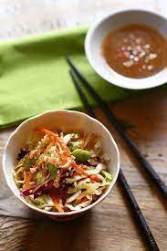 Asian Slaw With Spicy Soy Sesame Dressing Asian Slaw Asian Slaw Recipe Asian Coleslaw Recipe