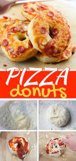 Pizza Donuts Are Such A Fun Homemade Pizza Idea Use Our Biscuit Dough Recipe Or Pre Made Biscuits In 2020 Delicious Pizza Recipes Kids Cooking Recipes Donut Recipes