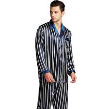 Black And White Striped Satin Pajamas Mens Silk Satin Long Pajamas Set Pajamas For Men Silk Sleepwear For Great Gift Silk Sleepwear Silk Nightwear Satin Pajama Pants