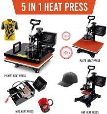 Tusy 15x15 Inch Heat Press Machine 5 In 1 Heat Transfer Press Machine Swing Away 360 Degree Rotation Digital Industrial Sublimation For T Shirt Press Mug Press Hat Press Plate Press Walmart Com