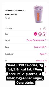 Dunkin donuts, iced coffee with skim milk and sugar (1 serving). What To Order At Dunkin Donuts When Trying To Lose Weight Nutrition Starring You