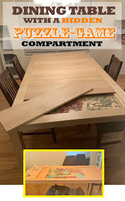 Dining Table With A Hidden Puzzlegame Compartment In 2020 Diy Dining Table Dining Table Puzzle Table