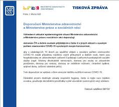 Nov 12, 2021 · na základě dostupných dat z evropského střediska pro prevenci a kontrolu nemocí (ecdc) aktualizovalo ministerstvo zdravotnictví seznam zemí podle míry rizika nákazy, který bude účinný od pondělí 22. Obec Zajecov Tiskova Zprava Ministerstva Zdravotnictvi Ohledne Koronaviru