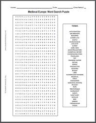 Medieval Europe Word Search Puzzle Free To Print Pdf File Middle Ages Word Find Medieval