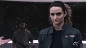 Christie Burke BALLBUSTING fight with kick in the balls, groin knee - The  Ark TV serie