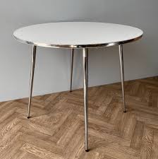 Do not use water, as it contains calcium and will sit on metal surfaces and remove the seats and backs of the 1950s chrome chairs. The Chair Centre Vintage Formica Chrome Round Dining Table 1970s 162222
