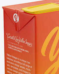 Juice Box Mockup High Angle Shot In Box Mockups On Yellow Images Object Mockups