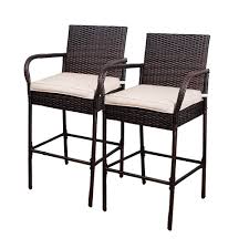 Wooden bar stool with weave top and flared legs, brownadore your home with this uniquely designed bar stool which features a woven wicker seat with arched supports for sturdiness and aesthetics. Factory Direct Outdoor Rattan Weaving Patio Wicker Furniture Set Of 2 Brown Wicker Bar Stool With Beige Cushion Buy Bar Stool With Beige Cushion Wicker Bar Stool Patio Wicker Furniture Product On Alibaba Com