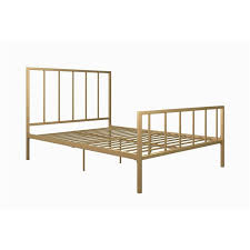 Metal bed frame queen size mattress base platform foundation gold amor. Dhp Stella Metal Bed Queen 46 In X 62 In X 82 5 In Gold 4125939 Rona