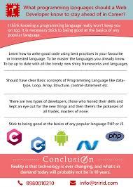What Programming Languages Should A Web Developer Know To Stay Ahead Of In Career Tririd Com Programming Languages Language Web Development