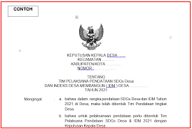 Pembina umum pembina fungsional : Contoh Sk Kepala Desa Tim Pelaksana Pendataan Sdgs Desa Catat Tugas Dan Perannya Media Brita Rakyat