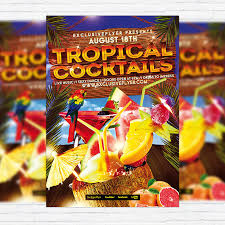 This free cocktail party flyer can be good for implementing a lot of designers ideas as well. Tropical Cocktails Party Free Club And Party Flyer Psd Template Exclsiveflyer Free And Premium Psd Templates