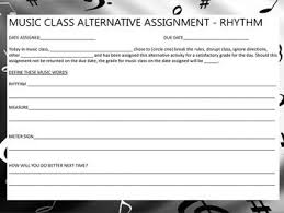 I Use This Alternative Rhythm Assignment For Those Individuals Who Have Music Class Rhythms Class