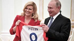 The two will attend an opening cer. Watch What Happened When Croatian President Kolinda Grabar Kitarovic Met Vladimir Putin